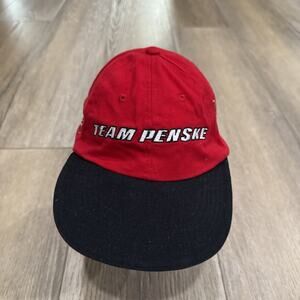 Team Penske Hat Mens Red Strap Back Indy Series #3 #6 Signed Racing Baseball Cap